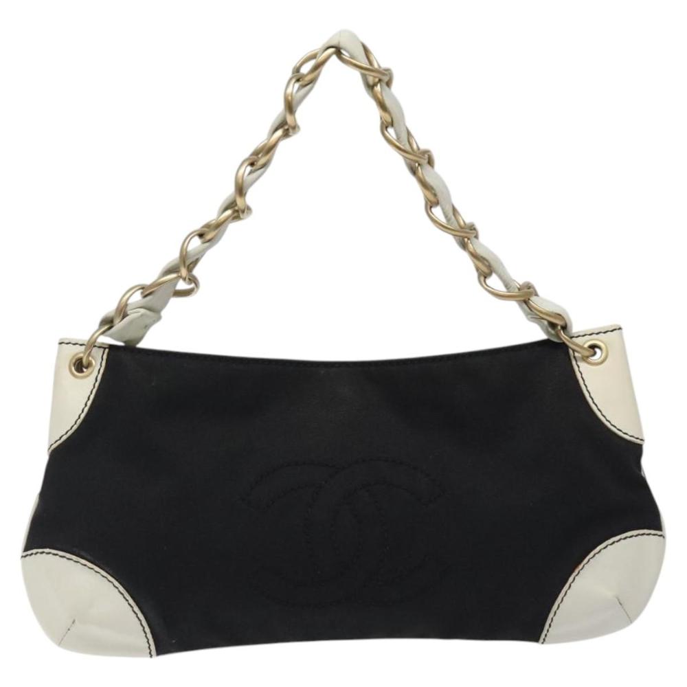 Black Canvas Chanel Shoulder Bag