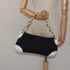Black Canvas Chanel Shoulder Bag