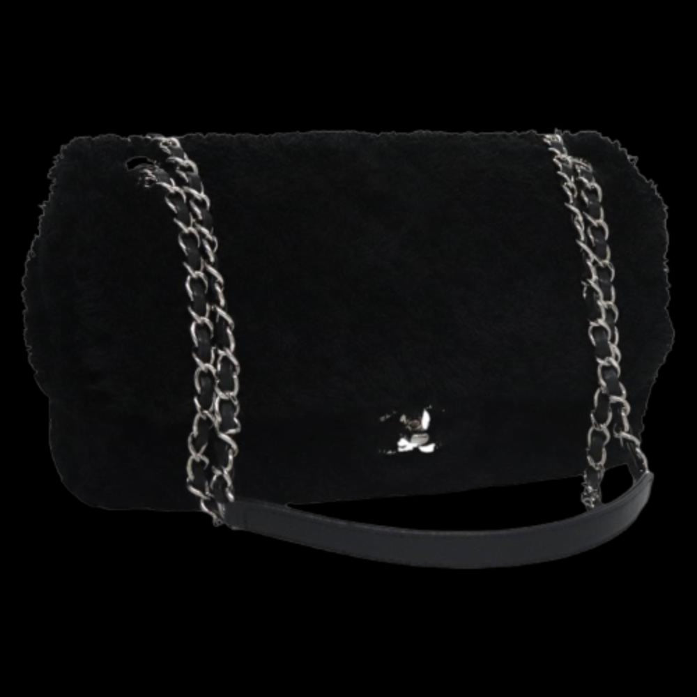 Black Canvas Chanel Flap Bag