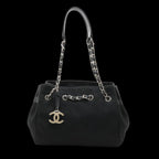 Black Canvas Chanel Tote