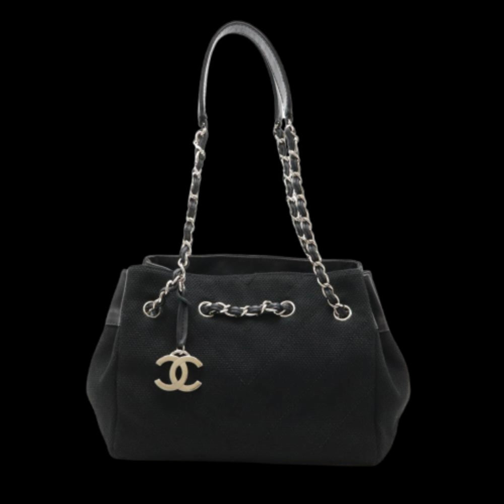 Black Canvas Chanel Tote