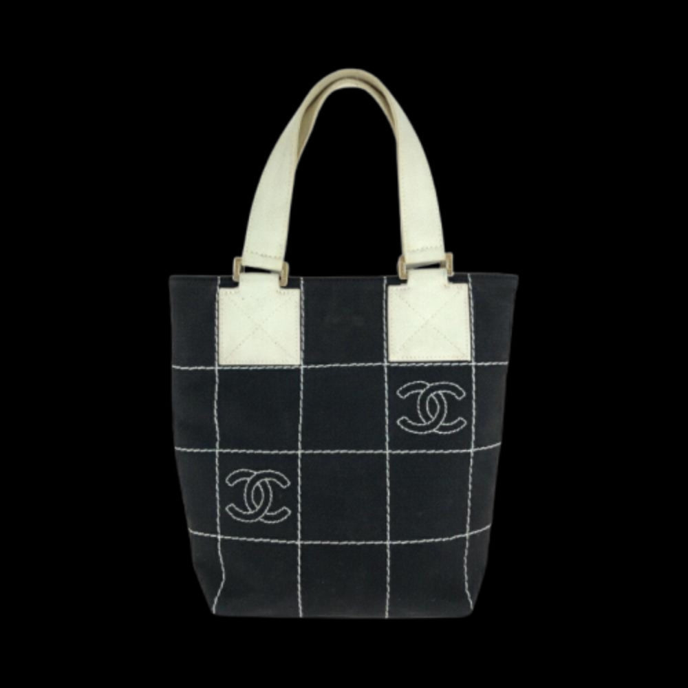 Black Canvas Chanel Tote