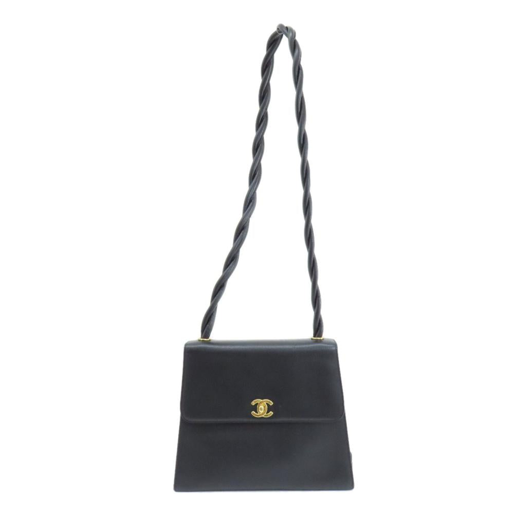 Black Canvas Chanel Shoulder Bag