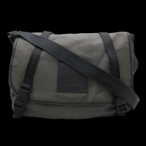 Black Canvas Chanel Shoulder Bag