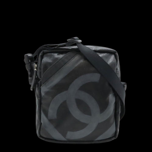 Black Canvas Chanel Shoulder Bag