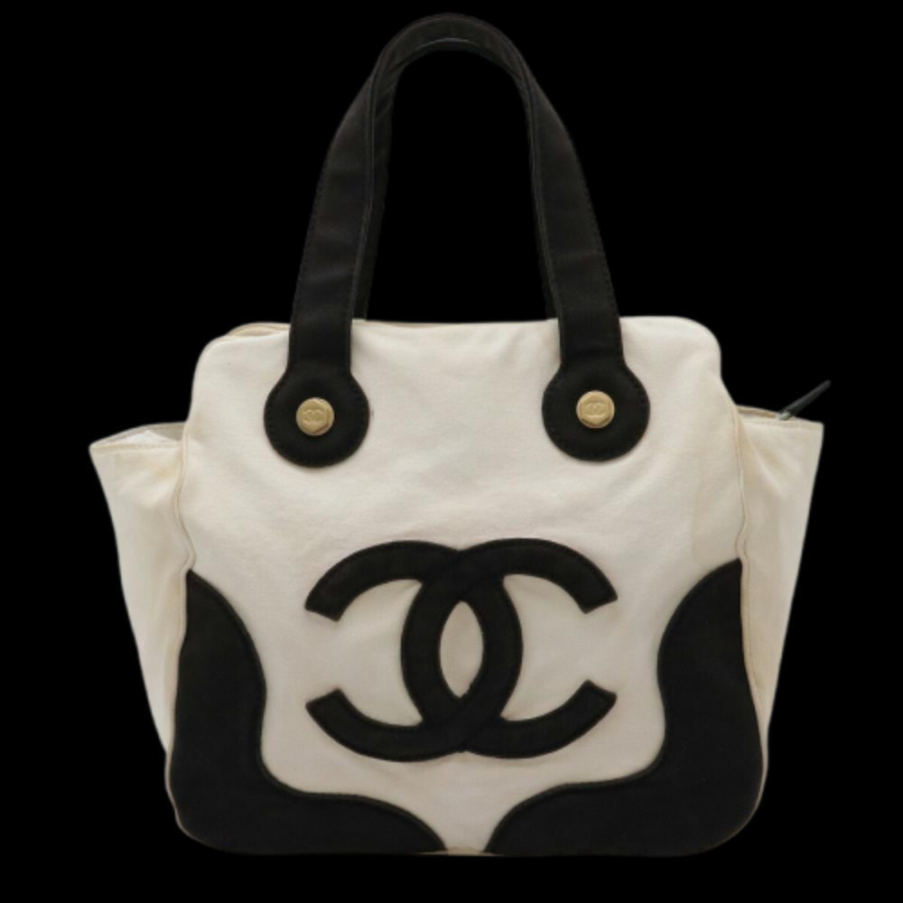 Black Canvas Chanel Tote