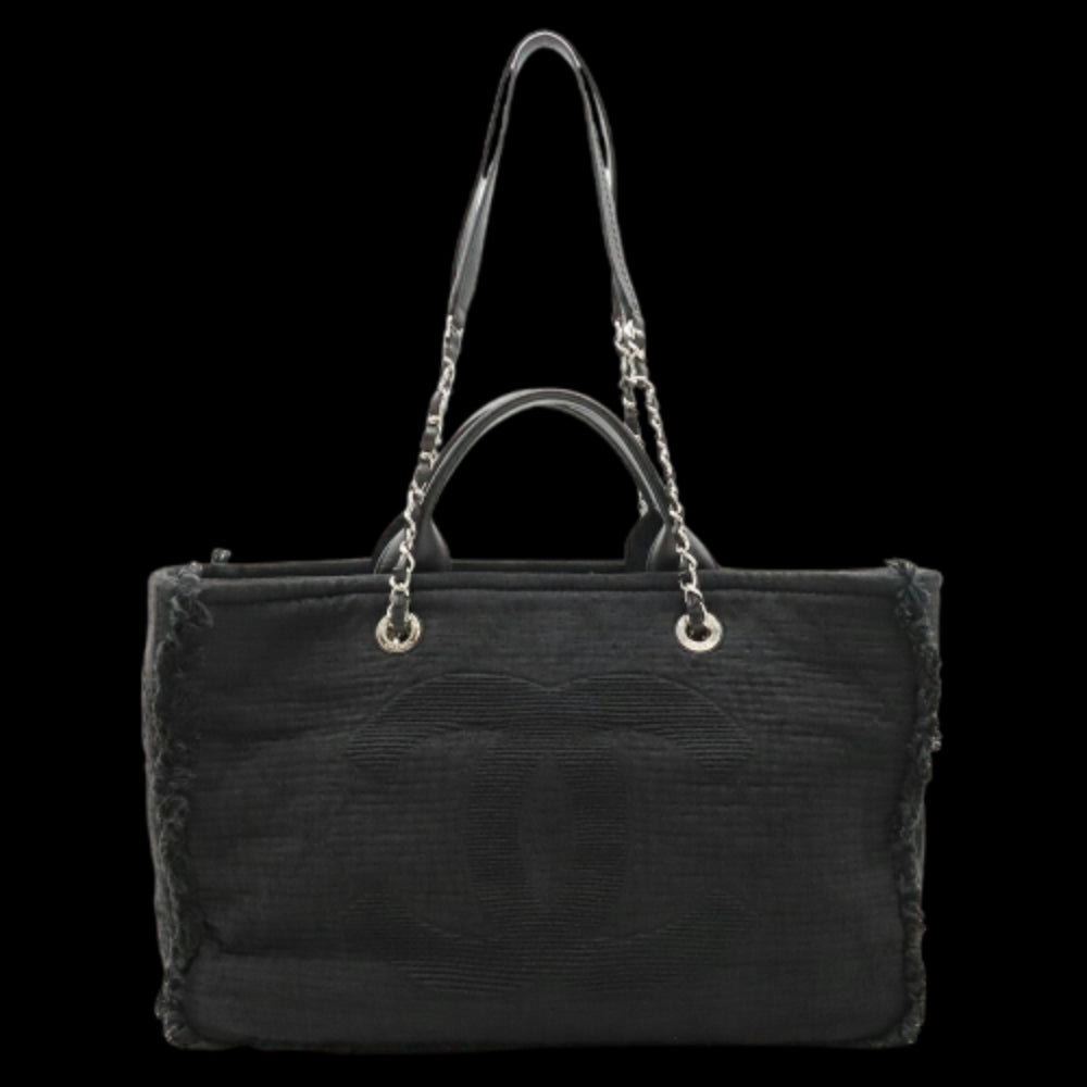 Black Canvas Chanel Tote