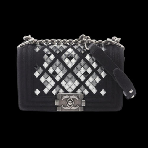 Black Canvas Chanel Shoulder Bag