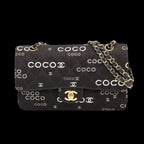 Black Canvas Chanel Shoulder Bag
