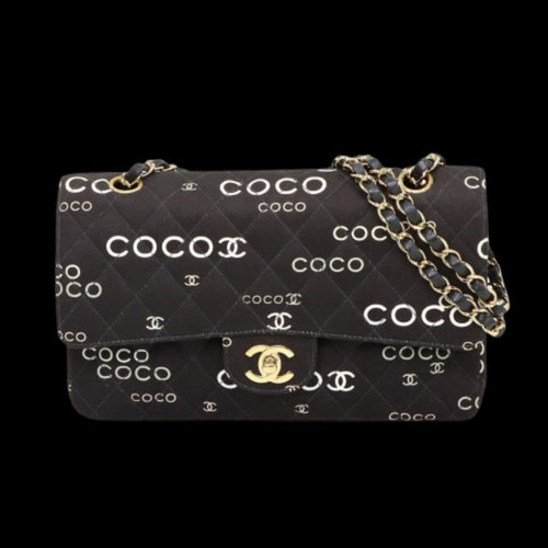 Black Canvas Chanel Shoulder Bag