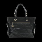 Black Canvas Chanel Shoulder Bag