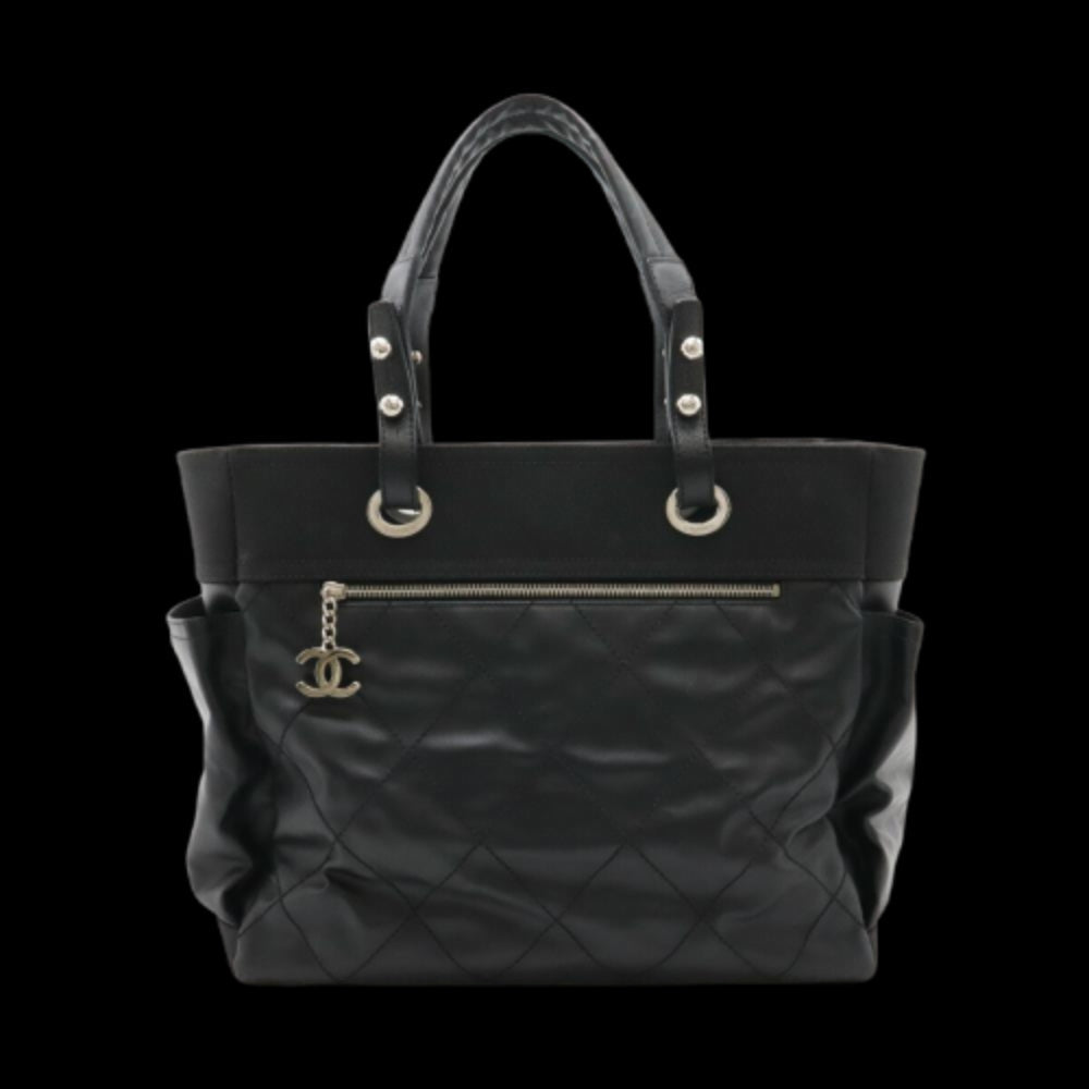 Black Canvas Chanel Shoulder Bag