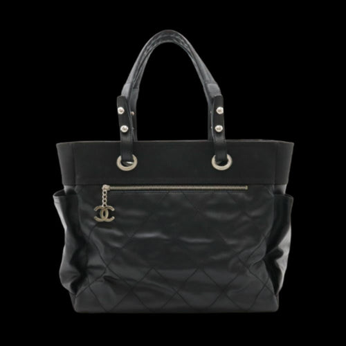Black Canvas Chanel Shoulder Bag