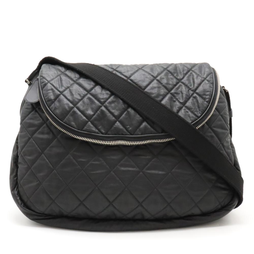 Black Canvas Chanel Crossbody Bag