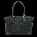 Black Canvas Chanel Tote