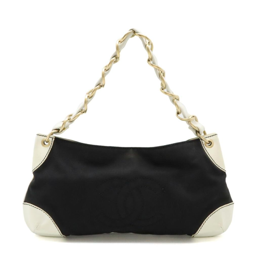 Black Canvas Chanel Shoulder Bag