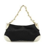 Black Canvas Chanel Shoulder Bag
