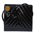 Black Canvas Chanel Shoulder Bag