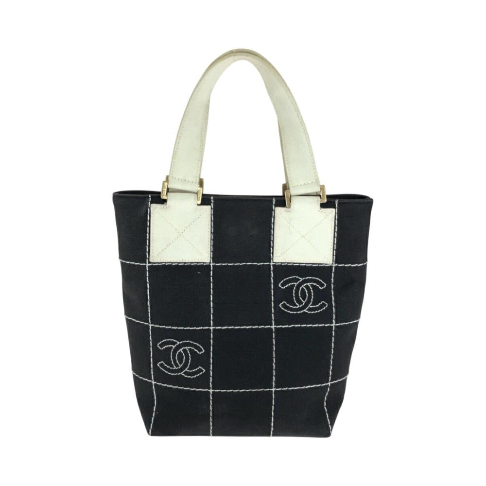 Black Canvas Chanel Tote