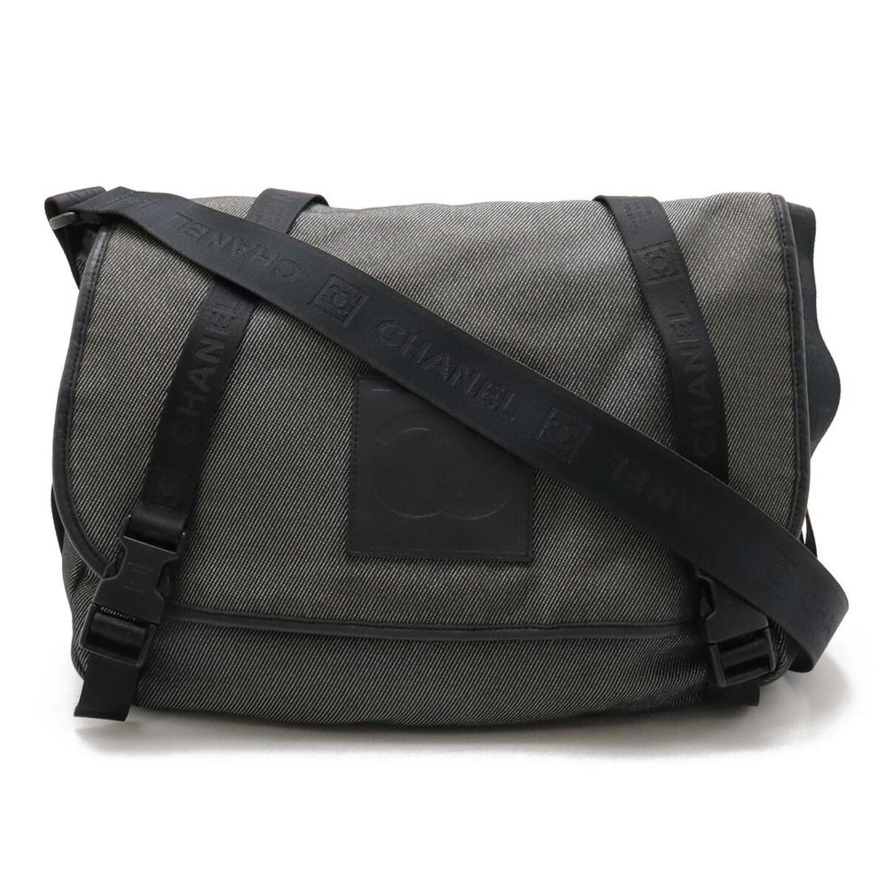 Black Canvas Chanel Shoulder Bag