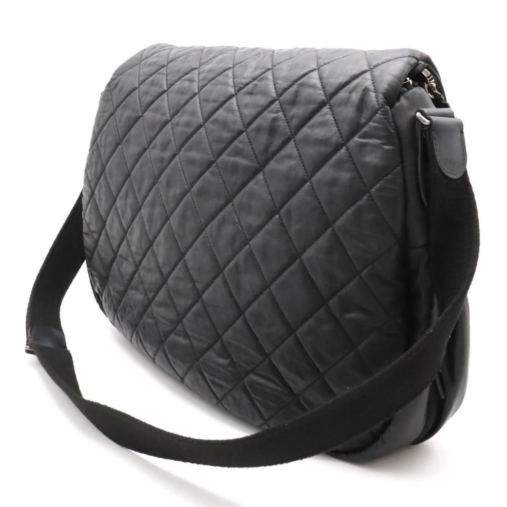 Black Canvas Chanel Crossbody Bag