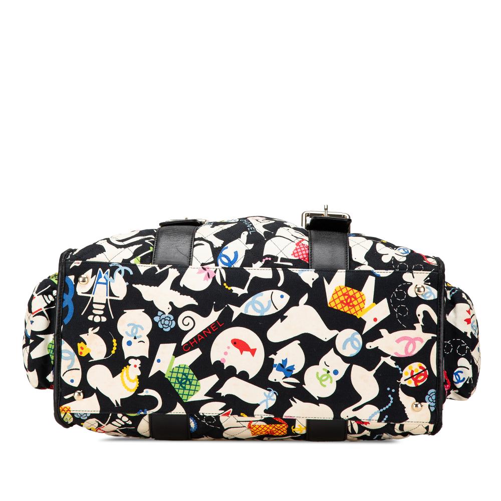 Black Canvas Chanel Travel Bag