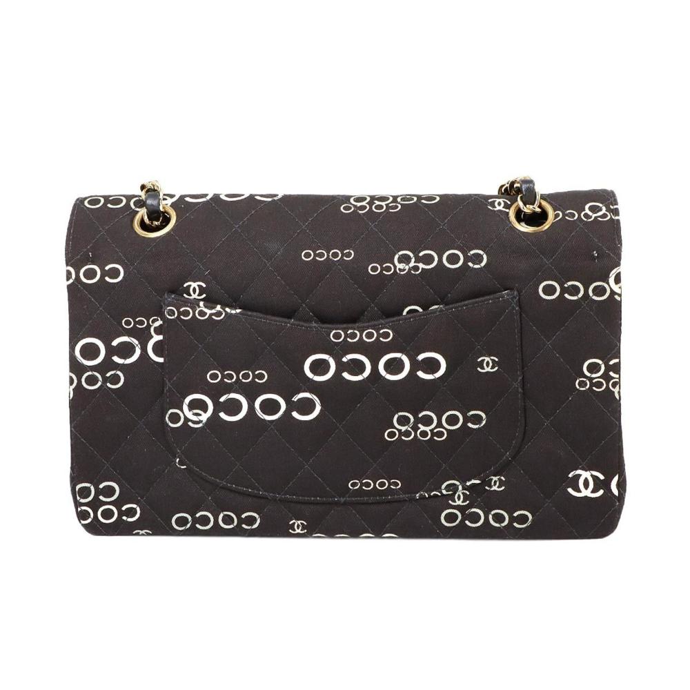 Black Canvas Chanel Shoulder Bag