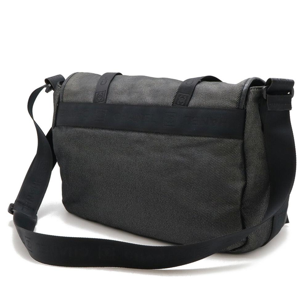 Black Canvas Chanel Shoulder Bag