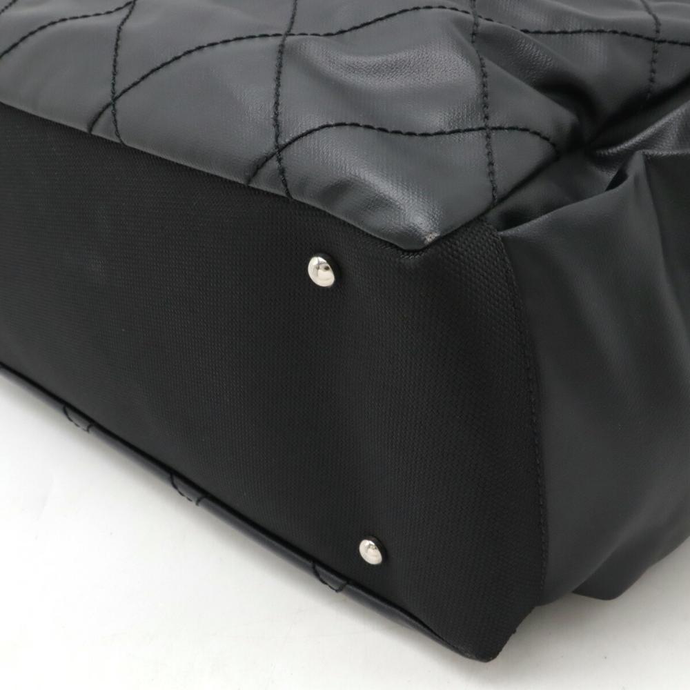Black Canvas Chanel Shoulder Bag