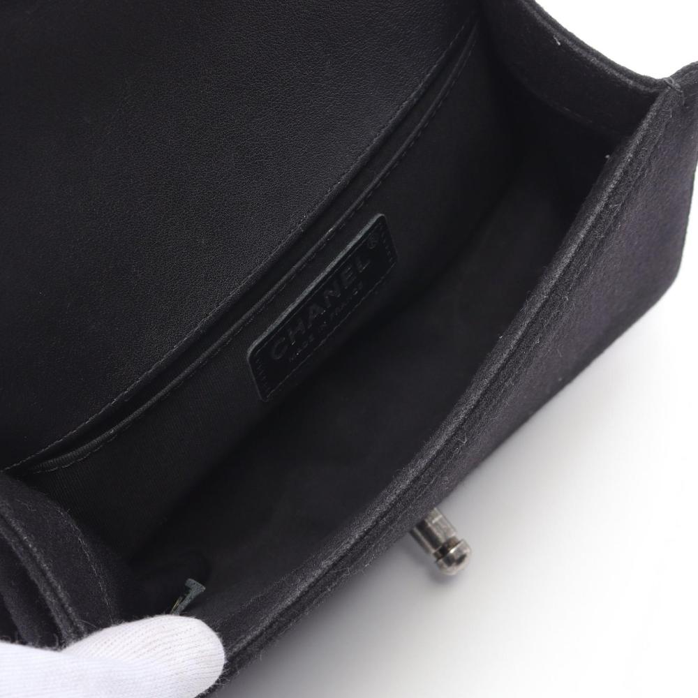 Black Canvas Chanel Shoulder Bag
