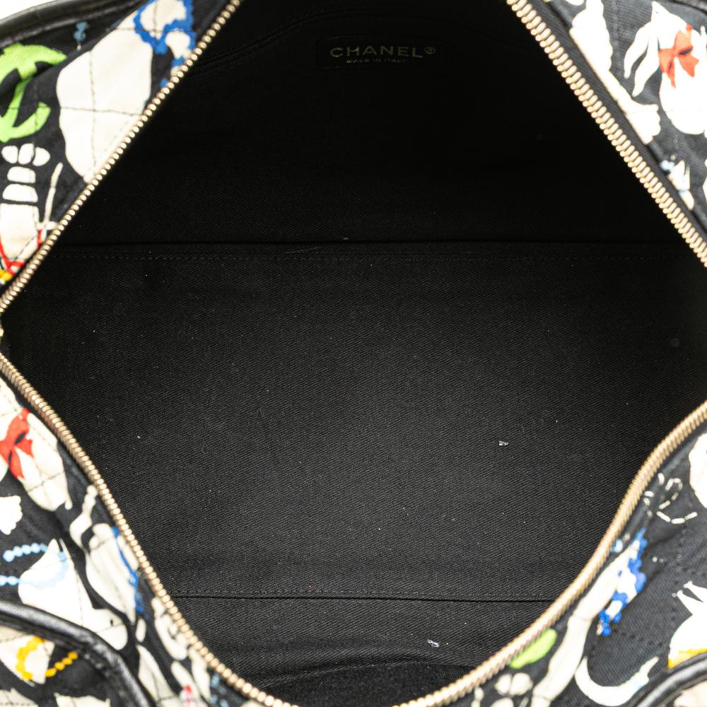 Black Canvas Chanel Travel Bag