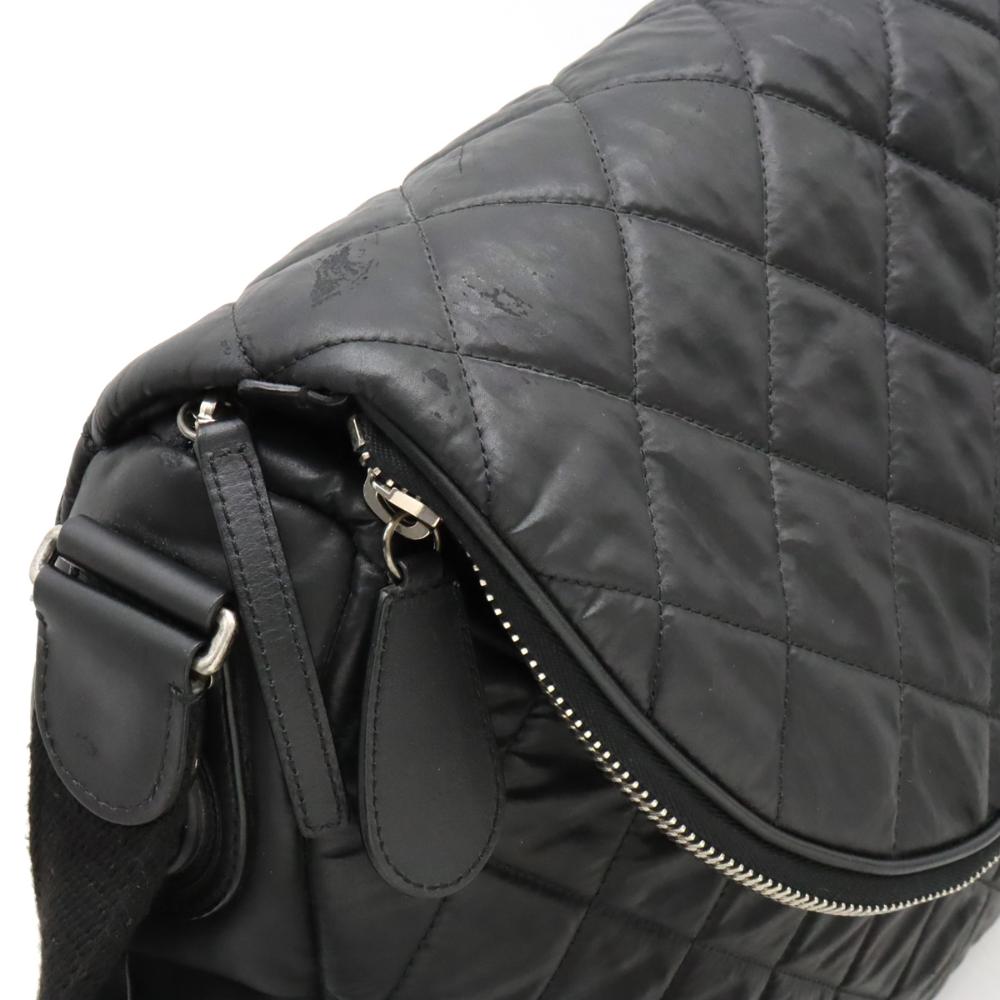 Black Canvas Chanel Crossbody Bag