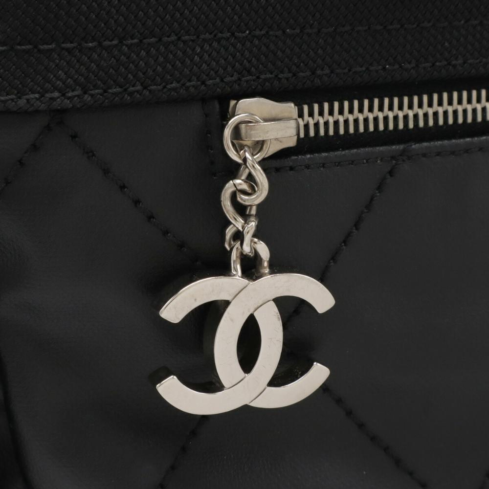 Black Canvas Chanel Shoulder Bag