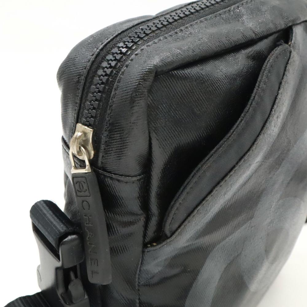 Black Canvas Chanel Shoulder Bag