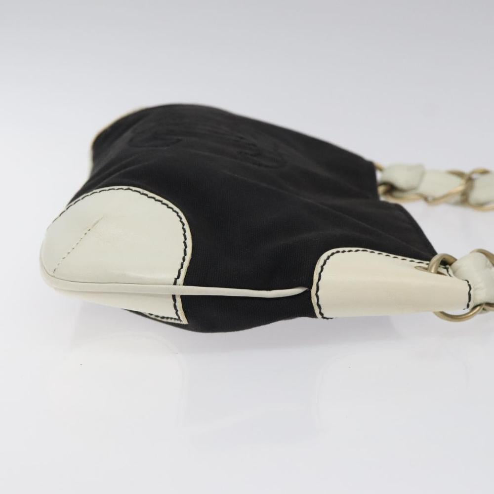 Black Canvas Chanel Shoulder Bag