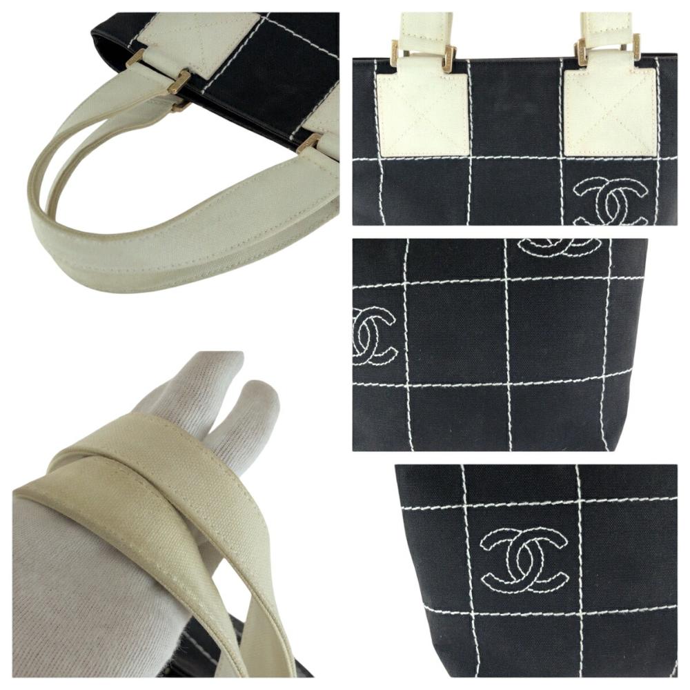 Black Canvas Chanel Tote