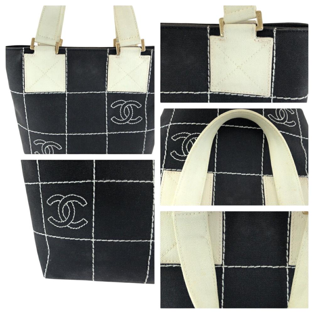 Black Canvas Chanel Tote