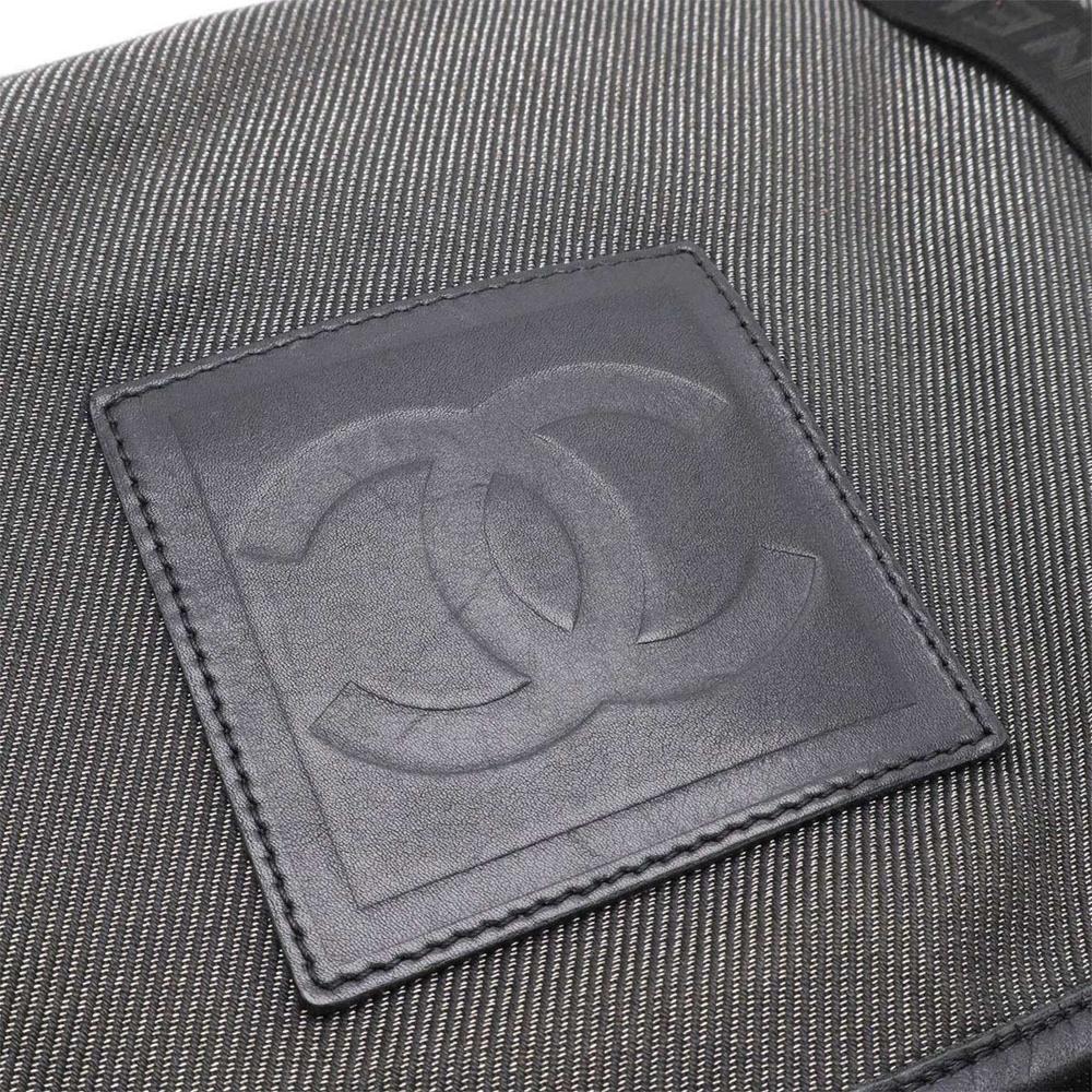 Black Canvas Chanel Shoulder Bag
