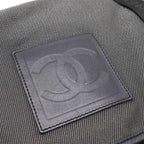 Black Canvas Chanel Shoulder Bag