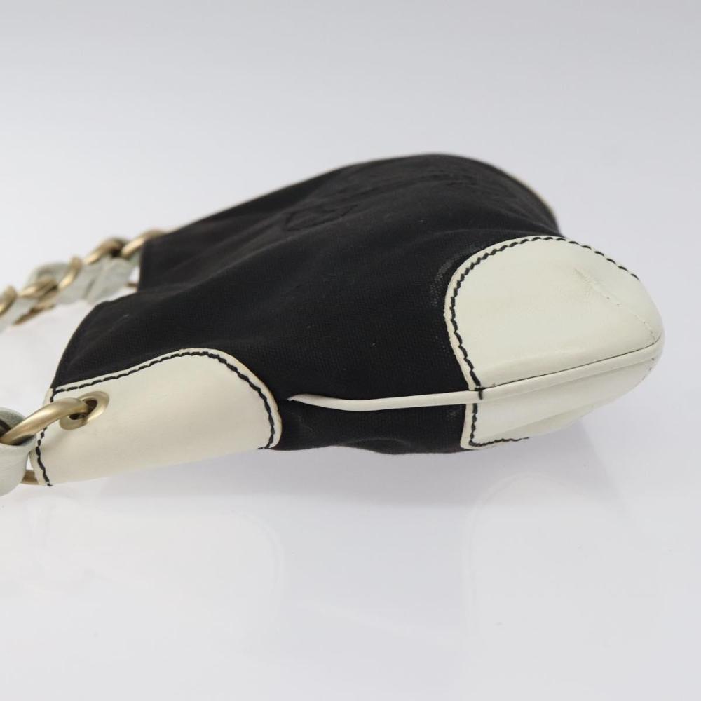 Black Canvas Chanel Shoulder Bag
