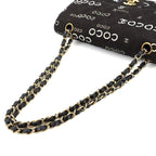 Black Canvas Chanel Shoulder Bag