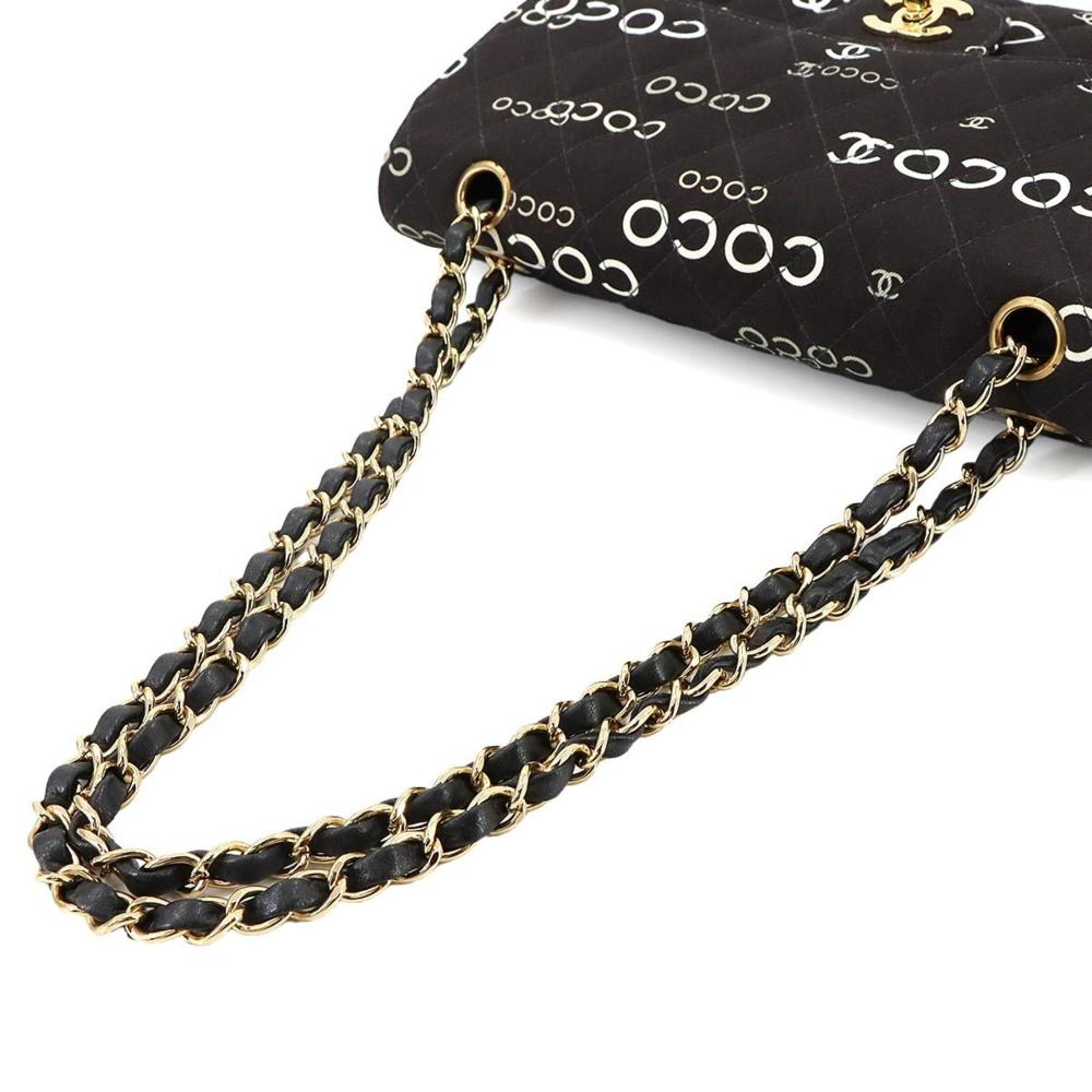 Black Canvas Chanel Shoulder Bag