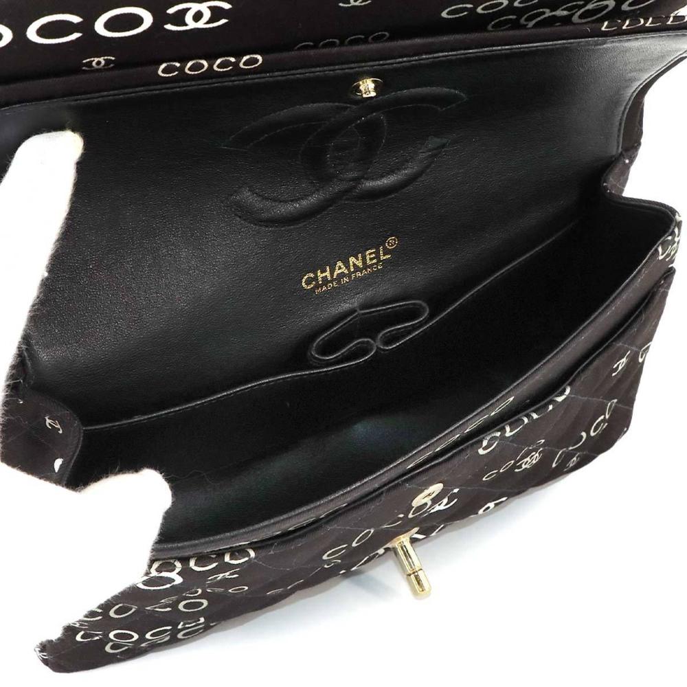 Black Canvas Chanel Shoulder Bag
