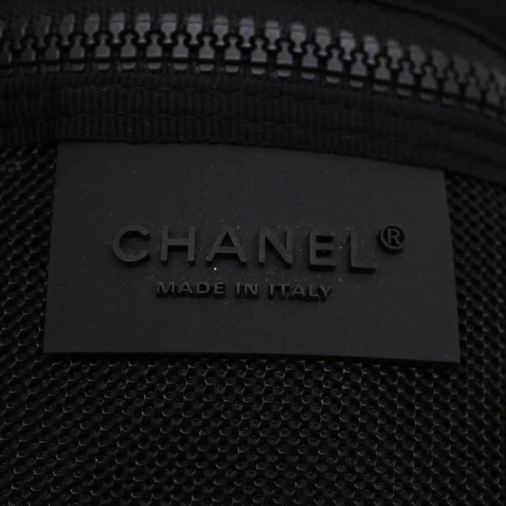 Black Canvas Chanel Shoulder Bag
