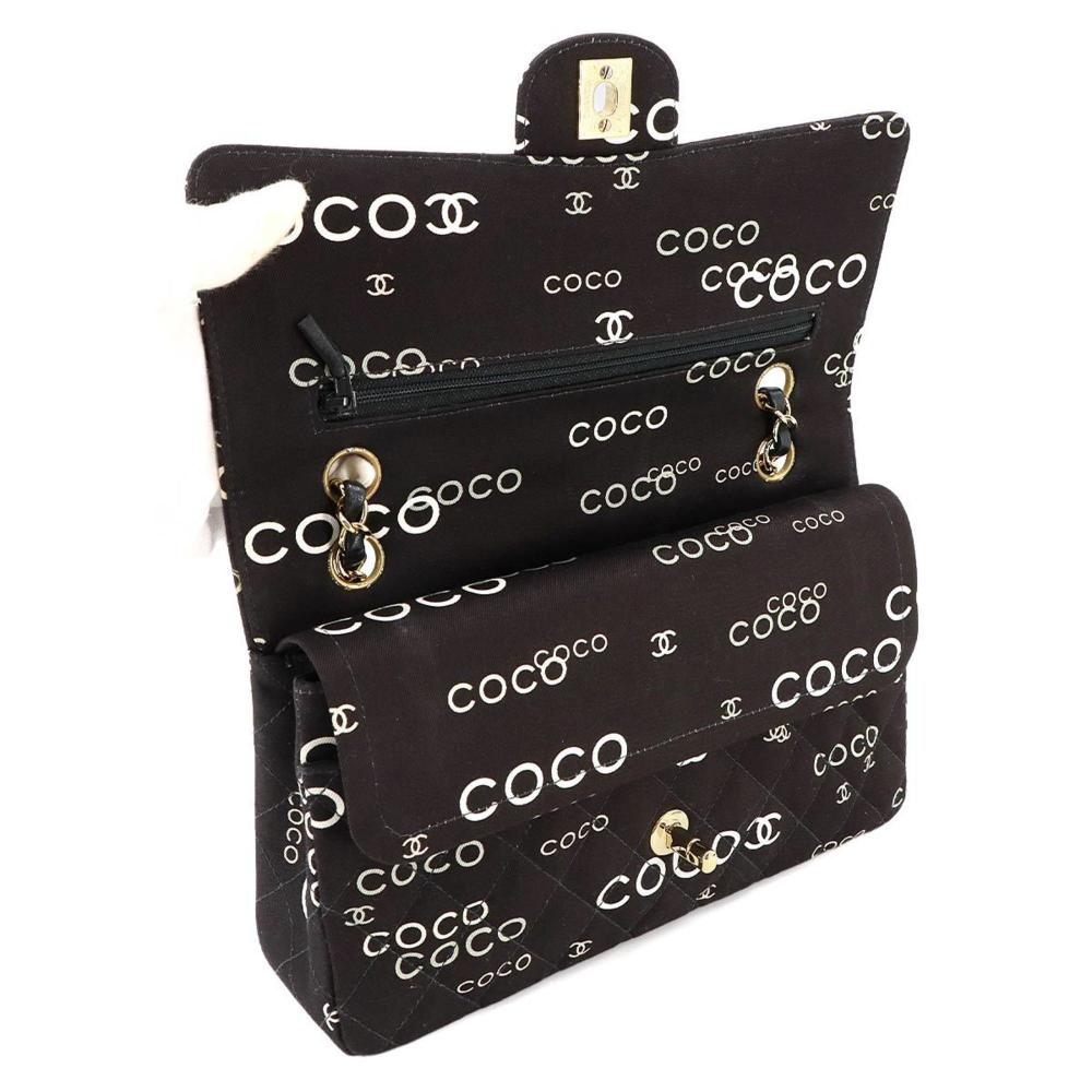 Black Canvas Chanel Shoulder Bag