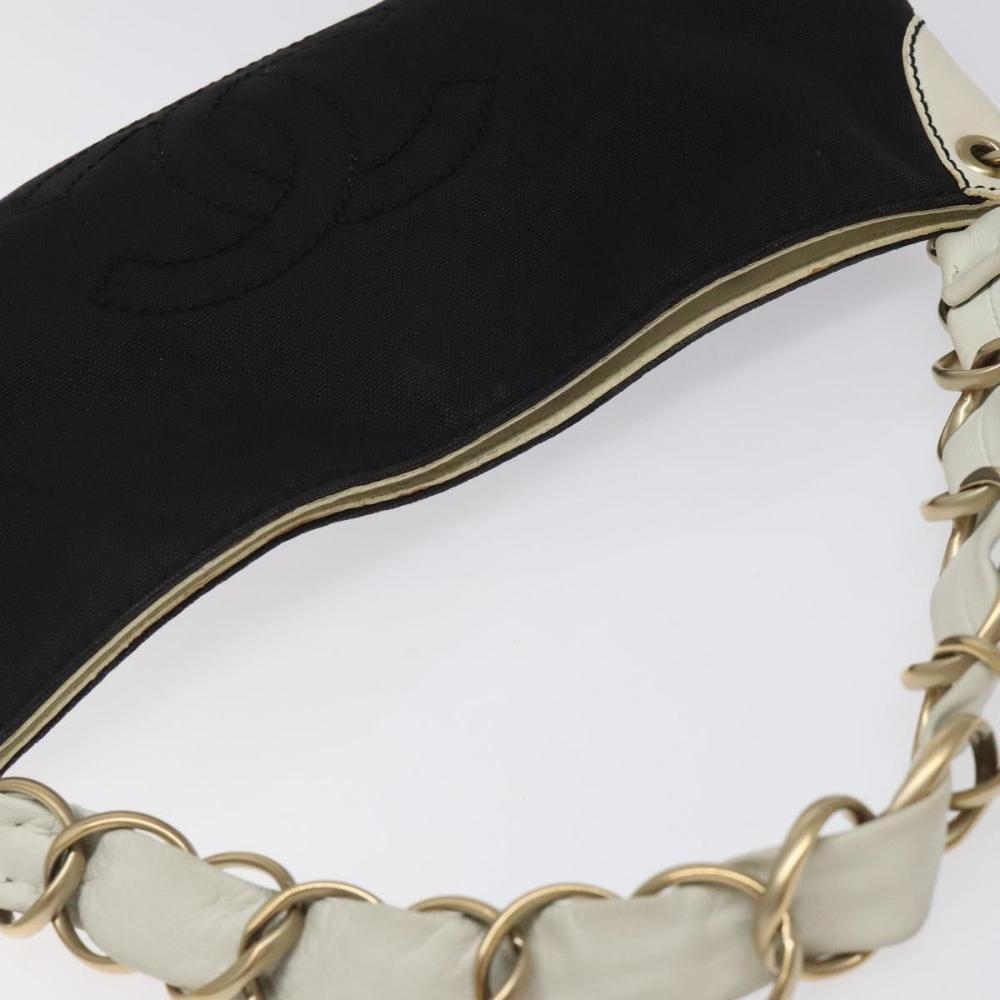 Black Canvas Chanel Shoulder Bag