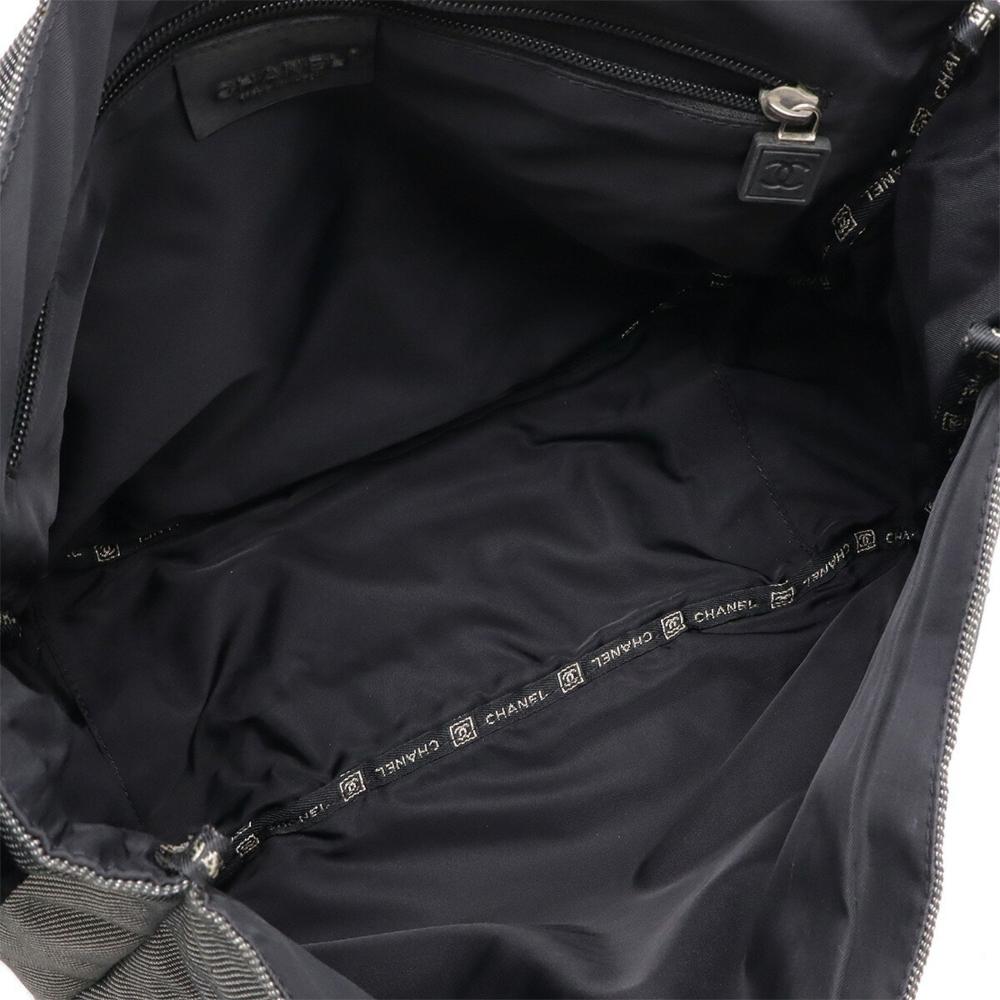Black Canvas Chanel Shoulder Bag