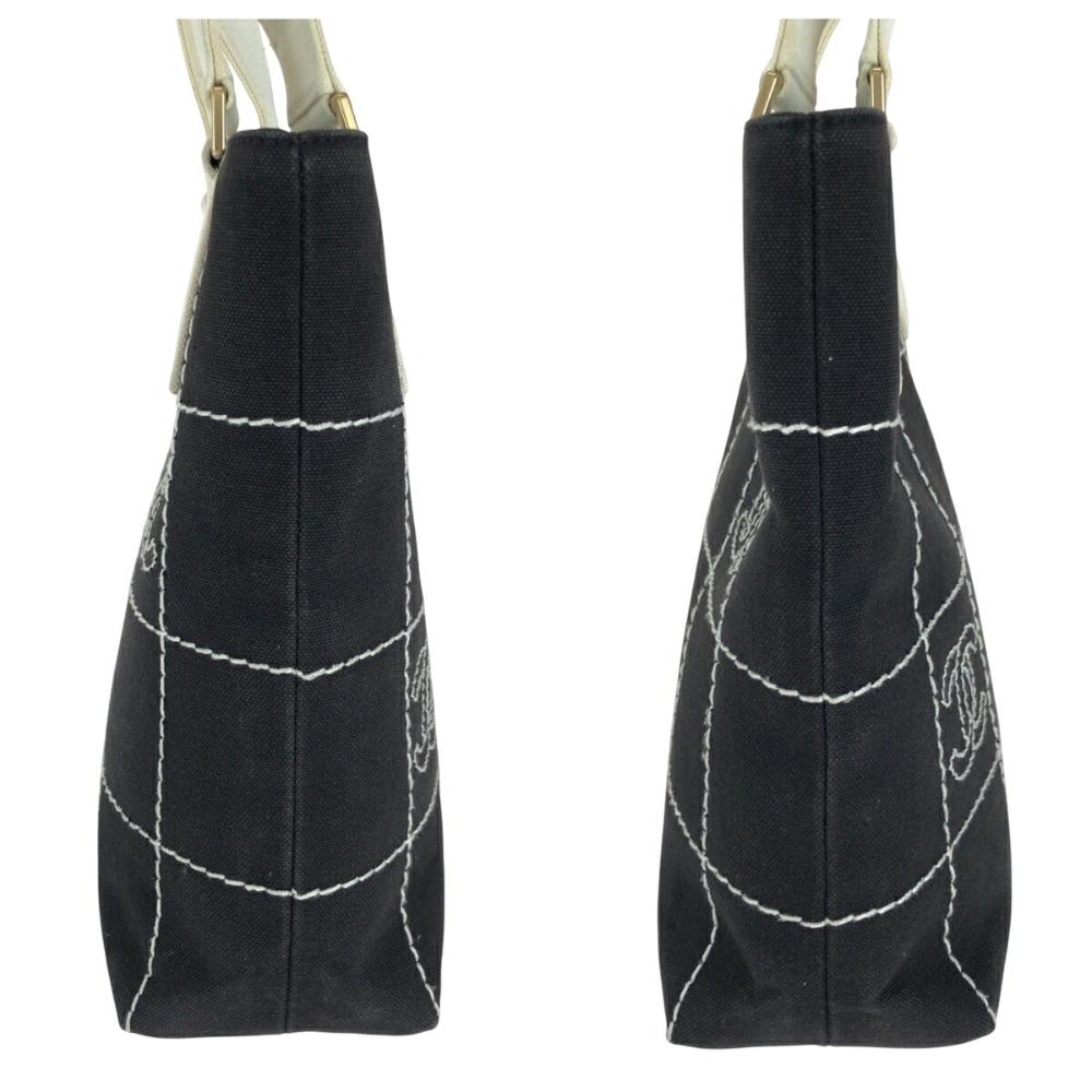 Black Canvas Chanel Tote