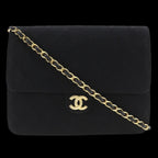 Black Cotton Chanel Shoulder Bag