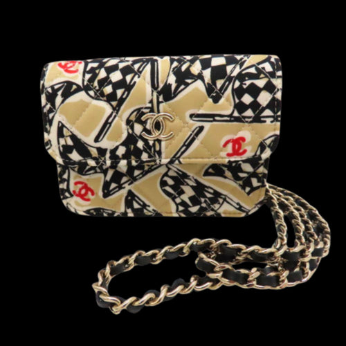 Black Cotton Chanel Shoulder Bag